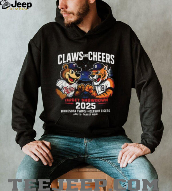 Minnesota Twins vs Detroit Tigers Claws and Cheers Target Showdown 2025 shirt