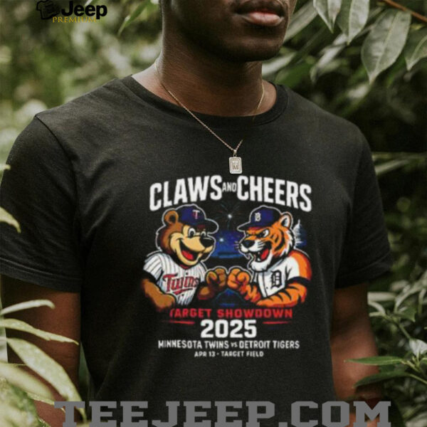 Minnesota Twins vs Detroit Tigers Claws and Cheers Target Showdown 2025 shirt