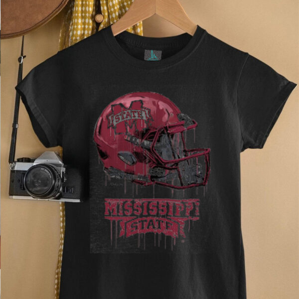Mississippi State Bulldogs Youth Heather Dripping Football T Shirt