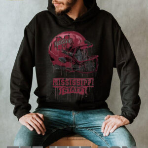 Mississippi State Bulldogs Youth Heather Dripping Football T Shirt1
