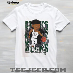 NBA Milwaukee Bucks 34 Giannis Antetokounmpo cartoon shirt2