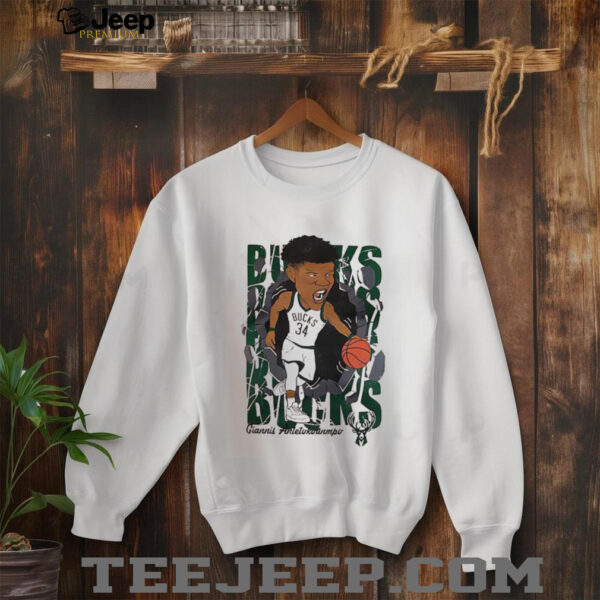NBA Milwaukee Bucks 34 Giannis Antetokounmpo cartoon shirt