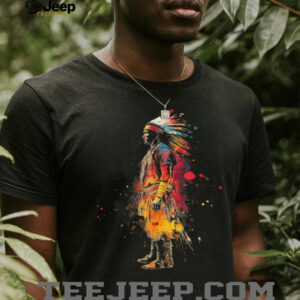 Native American Pride Indian Chief Colourful Artwork T Shirt