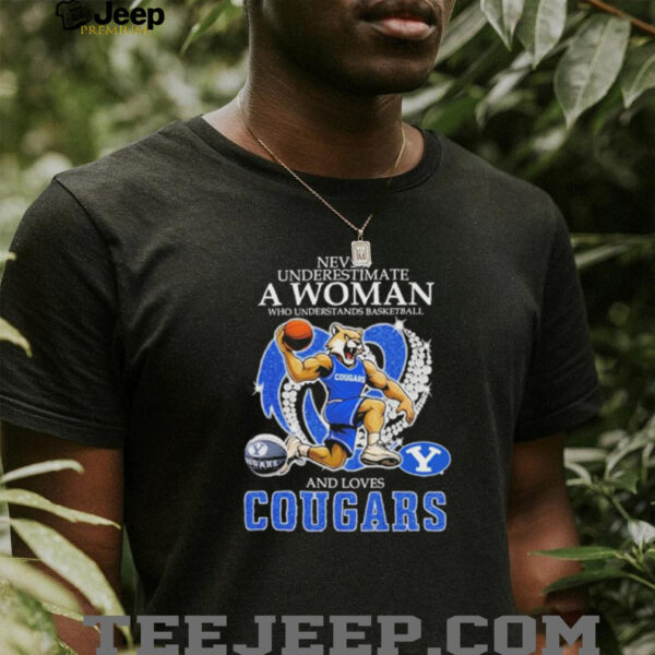 Never Underestimate A Nurse Who Understands Basketball And Loves BYU Cougars Mascot Diamond Heart T shirts