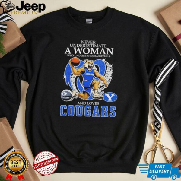 Never Underestimate A Nurse Who Understands Basketball And Loves BYU Cougars Mascot Diamond Heart T shirts