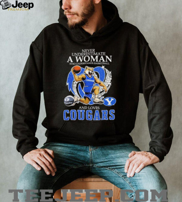 Never Underestimate A Nurse Who Understands Basketball And Loves BYU Cougars Mascot Diamond Heart T shirts