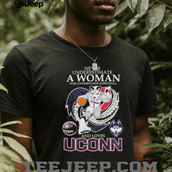 Never Underestimate A Nurse Who Understands Basketball And Loves Uconn Huskies Mascot Diamond Heart T shirts