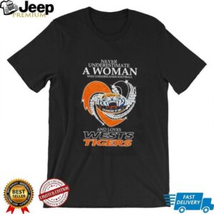 Never underestimate a woman who understands football and loves Wests Tigers shirt2