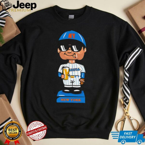 New York Mets Beer Sunglasses Cigarette Cartoon Baseball Statue shirt