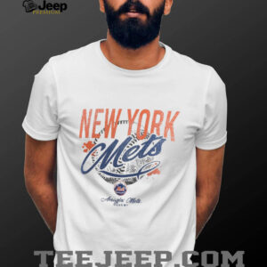 New York Mets WEAR by Erin Andrews Womens Distressed Cropped T Shirt1