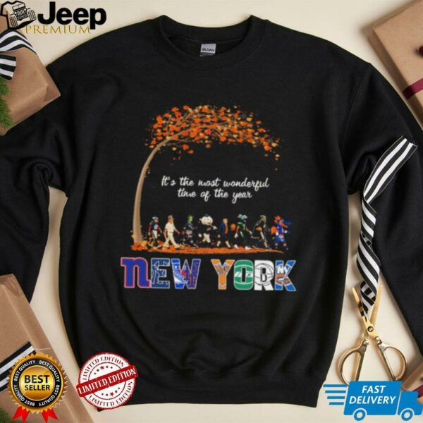 New York Sports Teams Mascot Abbey Road It’s The Most Wonderful Time Of The Year Shirt