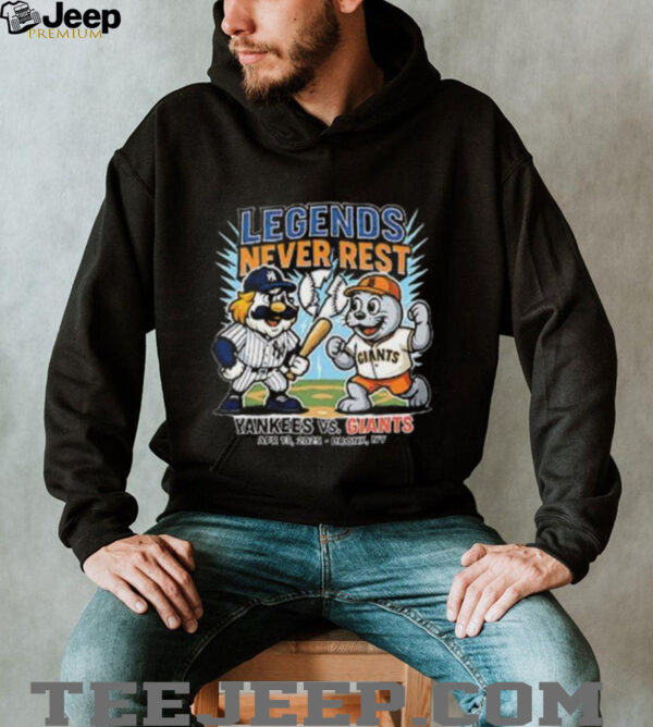 New York Yankees vs San Francisco Giants Legends Never Rest 2025 shirt