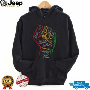 Nice Inspiring Black Leaders Power Fist Hand Black History Month T Shirt3