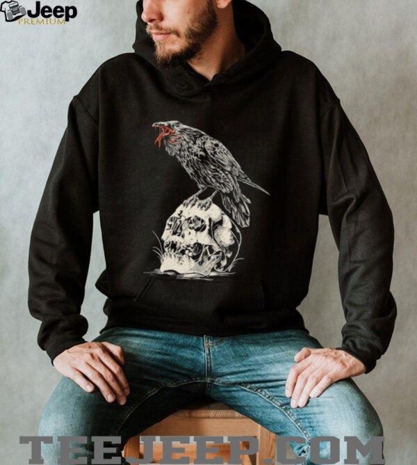 Night Raven Skull Born Scum T shirts