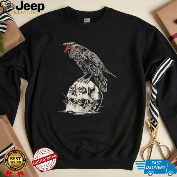 Night Raven Skull Born Scum T shirts
