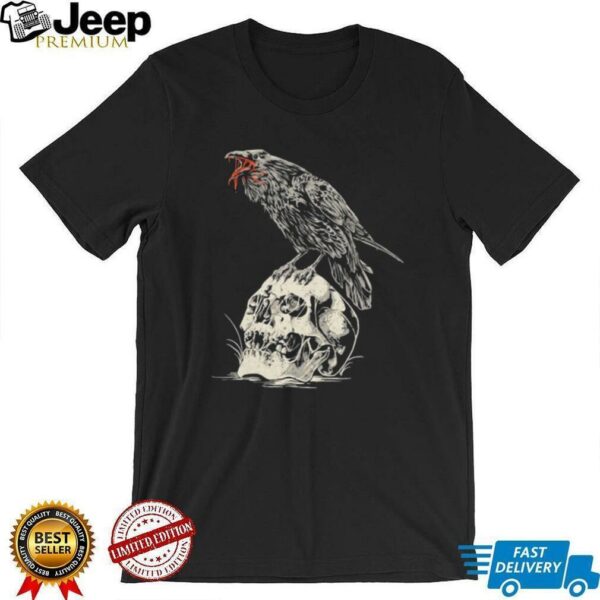 Night Raven Skull Born Scum T shirts