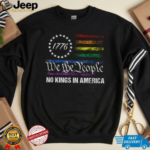 No Kings In America We The People Political Flag Men Women T Shirt