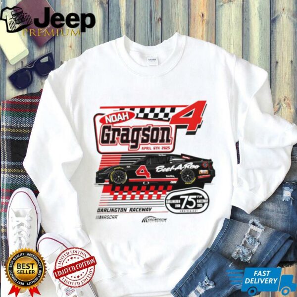 Noah Gragson 4 Front Row Motorsports Beef A Roo Darlington Throwback Car shirt