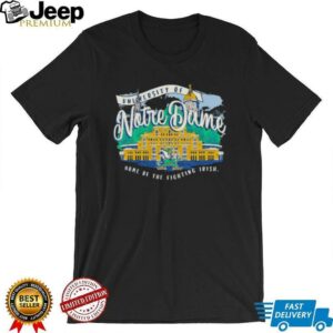 Notre Dame Fighting Irish Fanaticity Campus Scene Drawing Script shirt3