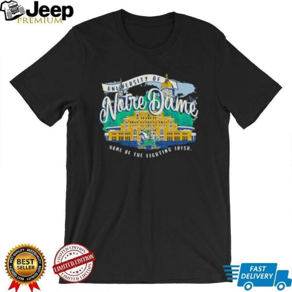 Notre Dame Fighting Irish Fanaticity Campus Scene Drawing Script shirt