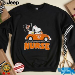 Nurse Snoopy and Woodstock driving car Baltimore Orioles shirt