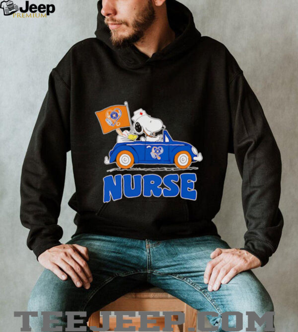 Nurse Snoopy and Woodstock driving car Houston Astros shirt