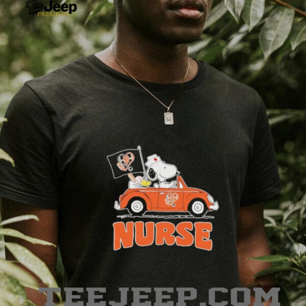 Nurse Snoopy and Woodstock driving car San Francisco Giants shirt