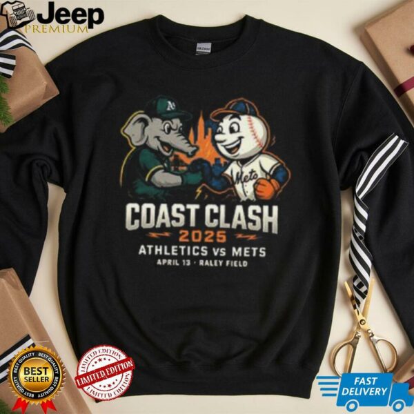 Oakland Athletics vs New York Mets Coast Clash 2025 April 13 Raley Field shirt