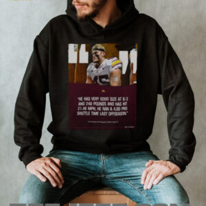 Official Poster Gophers football Cody Lindenberg Good Size At 6 3 And 240 Pounds And Has Hit 21.46 MPH T Shirt 600x6002 1