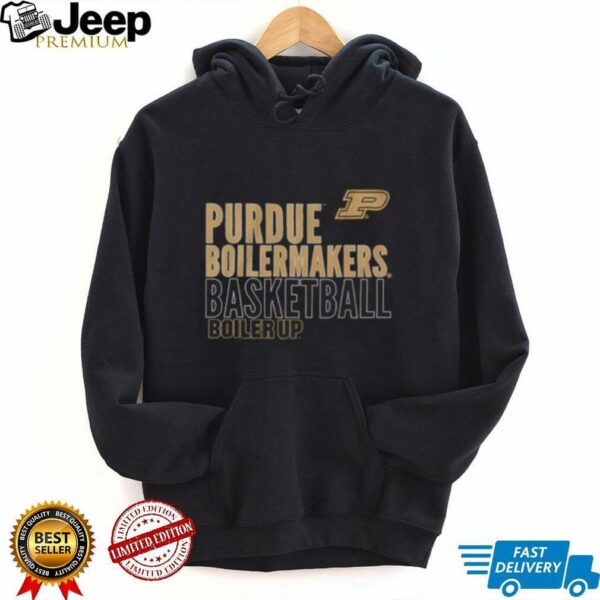 Official Purdue Boilermakers Basketball Boiler Up Text Logo T Shirt