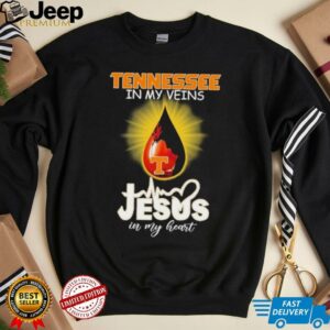 Official Tennessee Volunteers In My Veins Jesus In My Heart T shirts3