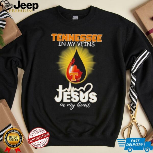 Official Tennessee Volunteers In My Veins Jesus In My Heart T shirts
