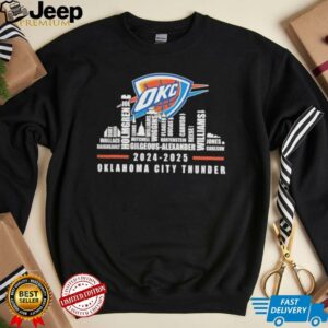 Oklahoma City Thunder 2024 2025 team roster city skyline shirt