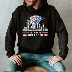 Oklahoma City Thunder 2024 2025 team roster city skyline shirt