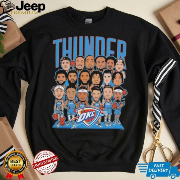 Oklahoma City Thunder 2025 NBA Finals Cartoon roster shirt