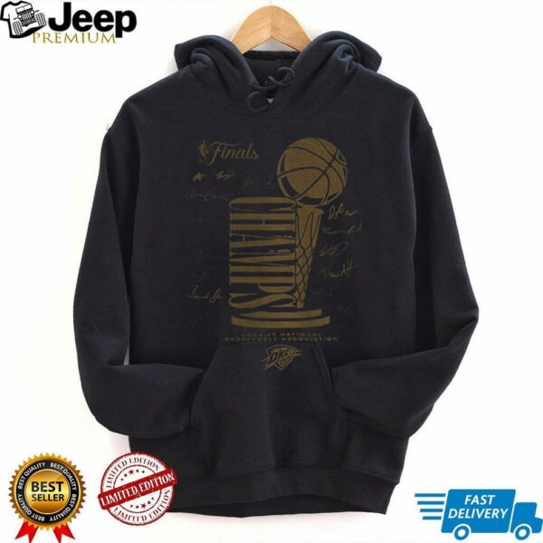 Oklahoma City Thunder 2025 NBA Finals Champions Double Dribble Roster Trophy signatures shirt