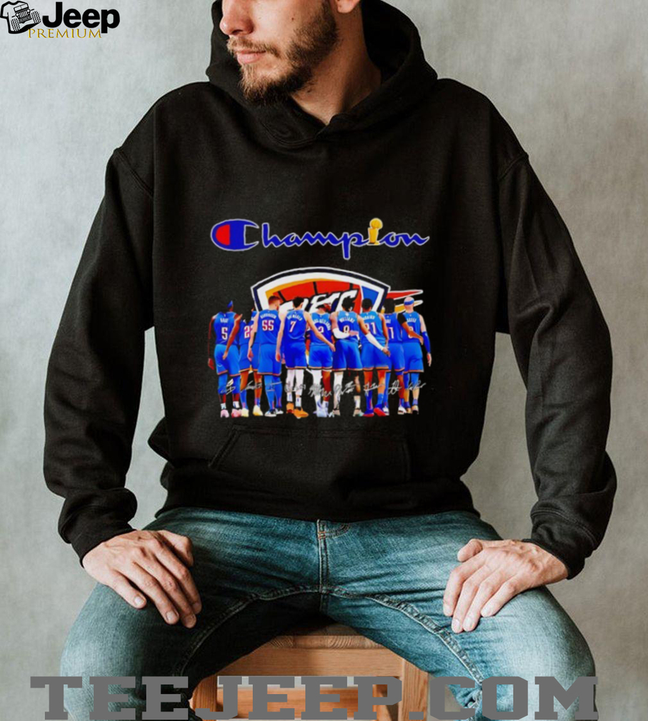 Oklahoma City Thunder All Team Champion Signatures Shirt back
