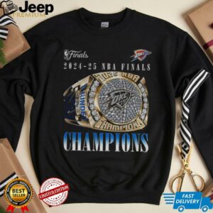 Oklahoma City Thunder Basketball 2025 NBA Finals Playoff Champions Ring shirt