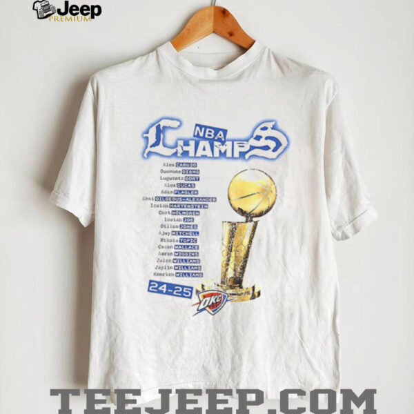 Oklahoma City Thunder Basketball Winner Trophy 2025 NBA Finals Champions shirt