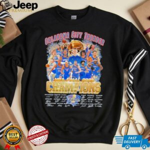 Oklahoma City Thunder NBA Final Champions 2025 signatures shirt