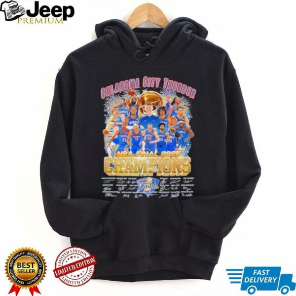 Oklahoma City Thunder NBA Final Champions 2025 signatures shirt