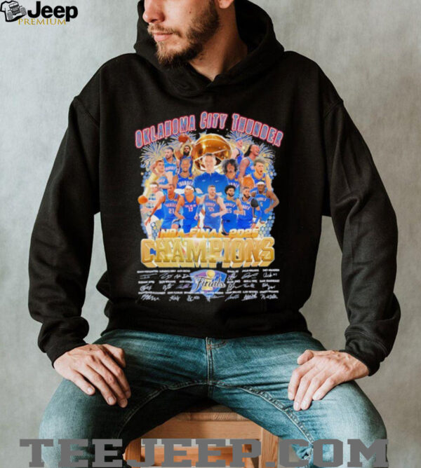 Oklahoma City Thunder NBA Final Champions 2025 signatures shirt