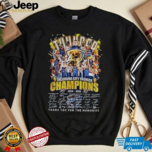 Oklahoma City Thunder NBA Finals 24 25 Champions logo shirt