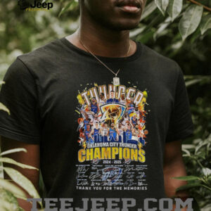 Oklahoma City Thunder NBA Finals 24 25 Champions logo shirt