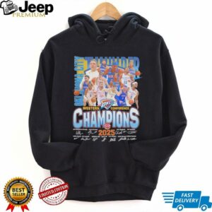Oklahoma City Thunder NBA Western Conference Champions 2025 signatures shirt