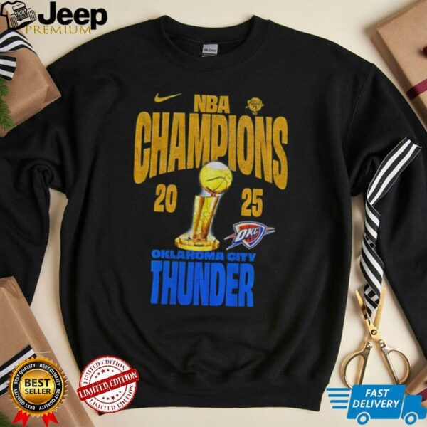 Oklahoma City Thunder Nike NBA Finals Champions Winner Trophy 2025 shirt