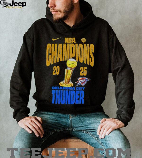 Oklahoma City Thunder Nike NBA Finals Champions Winner Trophy 2025 shirt