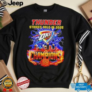 Oklahoma City Thunder Strikes Gold in 2025 Champion lightning shirt