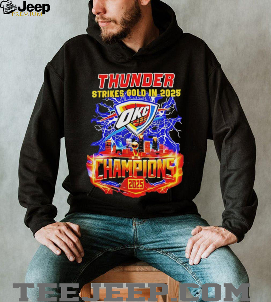 Oklahoma City Thunder Champion lightning shirt back design