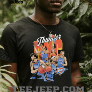 Oklahoma City Thunder basketball starting 5 players team stars caricature shirt